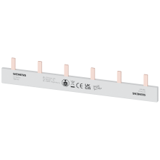Pin busbar, 10 mm&sup2; connection: 6 x (1-phase+AS/FC) safe to touch