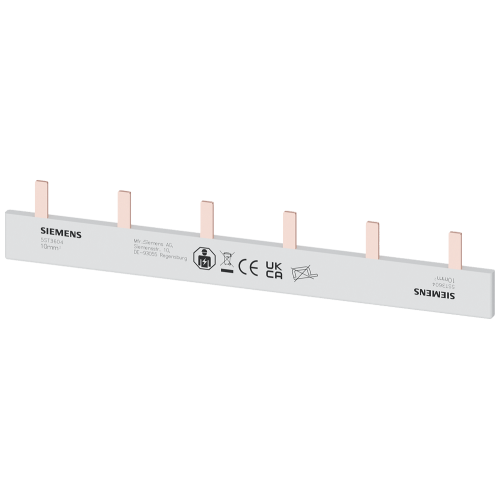 Pin busbar, 10 mm&sup2; connection: 6 x (1-phase+AS/FC) safe to touch