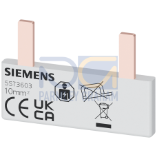 Pin busbar, 10 mm&sup2; connection: 2 x (1-phase+AS/FC) safe to touch