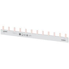 Pin busbar, 10 mm&sup2; connection: 12 x 1-phase safe to touch