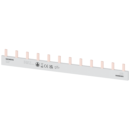 Pin busbar, 10 mm&sup2; connection: 12 x 1-phase safe to touch