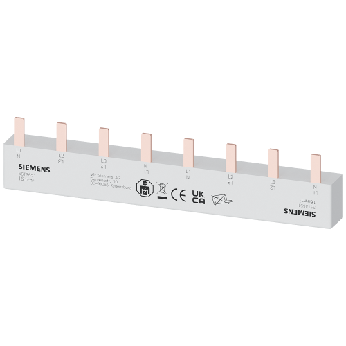 Pin busbar, 16 mm&sup2; connection: 2 x 4-phase safe to touch