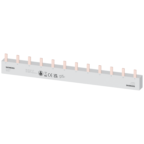 Pin busbar, 16 mm&sup2; connection: 2 x 3 x (1-phase+N) safe to touch