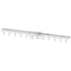 Pin busbar touch-safe, 16 mm2 1-phase, 214 mm long can be cut, with end caps