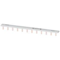 Pin busbar touch-safe, 16 mm2 1-phase, 214 mm long can be cut, with end caps