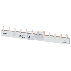 Pin busbar touch-safe, 16 mm2 2-phase, 214 mm long can be cut, with end caps