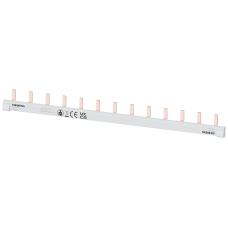 Pin busbar, 1-phase 10 mm&sup2;, 13 pins, insulation gray