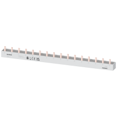 Pin busbar, 10 mm2 16 MW, 4-phase, can be cut FI 4P N right and 6 MCB 1P+N touch-safe with end caps