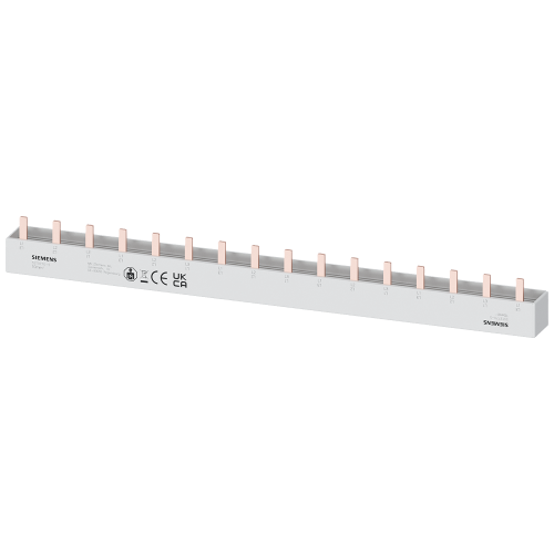 Pin busbar, 16 mm2 16 MW, 4-phase, can be cut, RCCB 4-pole, N right and 6 MCB