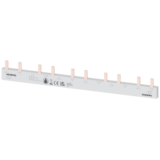 Pin busbar, 10 mm&sup2; connection: 5 x (2-phase+AS/FC) safe to touch