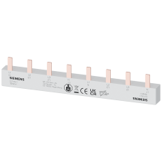 Pin busbar, 10 mm&sup2; connection: 2 x 4-phase safe to touch
