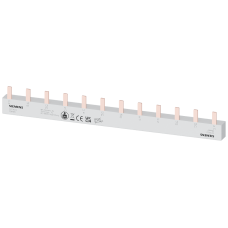 Pin busbar, 10 mm&sup2; connection: 3 x 4-phase safe to touch