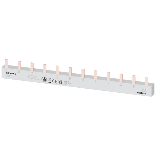 Pin busbar, 10 mm&sup2; connection: 3 x 4-phase safe to touch