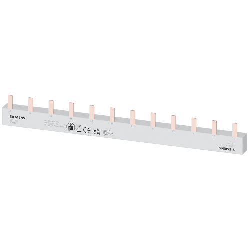 Pin busbar, 10 mm&sup2; connection: 2 x 3 x (1-phase+N) safe to touch