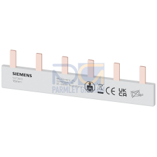 Pin busbar, 16 mm&sup2; connection: 6 x 1-phase safe to touch
