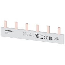 Pin busbar, 16 mm&sup2; connection: 6 x 1-phase safe to touch