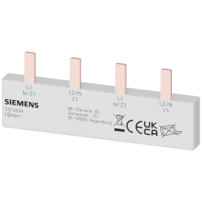 Pin busbar, 16 mm&sup2; connection: 2 x 2-phase safe to touch
