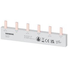 Pin busbar, 16 mm&sup2; connection: 3 x 2-phase safe to touch