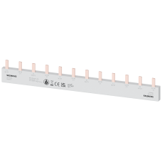 Pin busbar, 16 mm&sup2; connection: 6 x 2-phase safe to touch