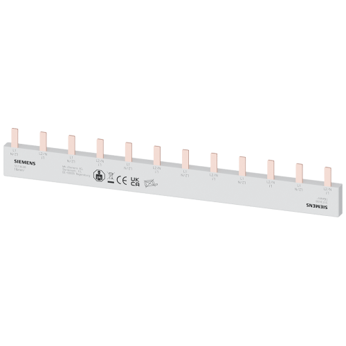 Pin busbar, 16 mm&sup2; connection: 6 x 2-phase safe to touch