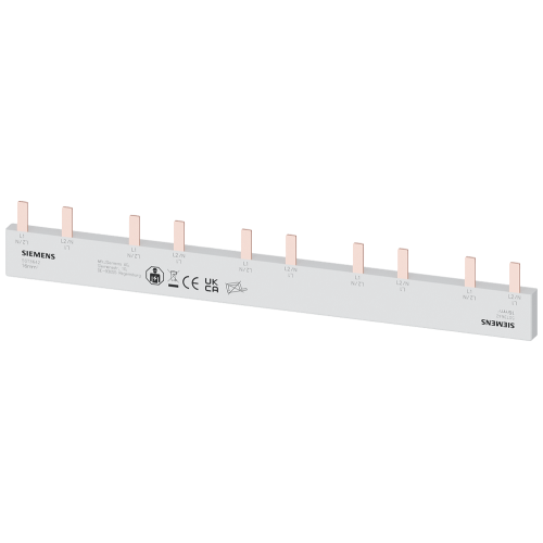 Pin busbar, 16 mm&sup2; connection: 5 x (2-phase+AS/FC) safe to touch