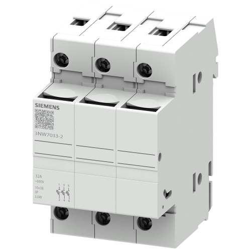 cylindrical fuse holder 10 x 38 mm, 3-pole In: 32 A,Un AC: 690 V