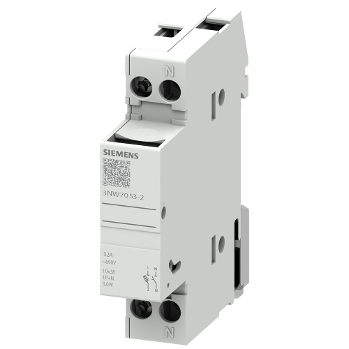 cylindrical fuse holder 10 x 38 mm, 1-pole+N In: 32 A,Un AC: 690 V