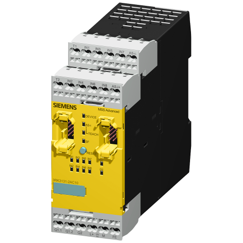 SIRIUS, Central unit 3RK3 Advanced for modular Safety system 3RK3 4/8 F-DI,1F-RO,1 F-DO,24 V DC Moni