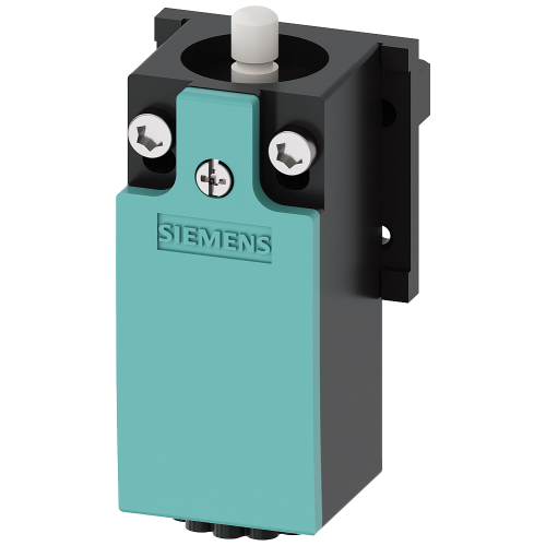 Position switch 50047 snap-action contacts, rounded plunger, w. mounting plate