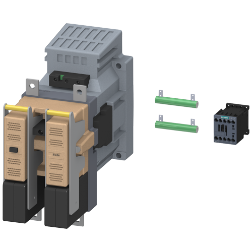 Contactor size12, 2-pole, DC-3 and 5, 400 A at 750 V auxiliary contacts 21 (2 NO + 1 NC)