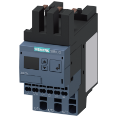 Current monitoring relay for IO-Link, can be mounted to Contactor, 3RT2, Size S0 Apparant/active current monitoring 4-40 A, 20-400 Hz, 3-phase Supply voltage 24 V DC 1 change-over contact Monitoring f