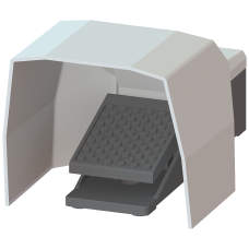 Momentary-contact foot switch, 1-pedal with cover, without latching Metal enclosure IP65, 1 NO+1 NC,
