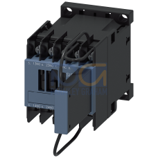 Contactor relay for railway, 2 NO + 1 NC, 24 V DC, 0.7 ... 1.25* US, with integrated suppressor diode, Size S00, ring cable lug connection suitable for PLC outputs