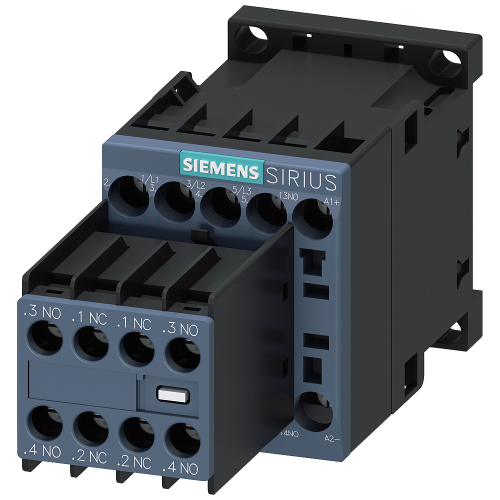 Power contactor, AC-3 16 A, 7.5kW / 400 V 24 V DC, with diode integrated 3-pole, Size S00 screw terminals 1 NO integrated 2 NO + 2 NC plugged on