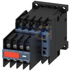 Contactor relay, 6 NO + 2 NC, 125 V DC, Size S00, Ring cable lug connection, Captive auxiliary switch,