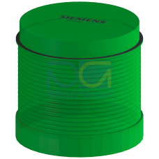 Single-flash light element, w. built-in electronic flash, green, 24 V DC, Diameter 70 mm