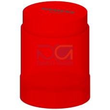 Continuous light element, red, 12-230 V AC/DC, 50 mm diameter, base BA 15d without light element