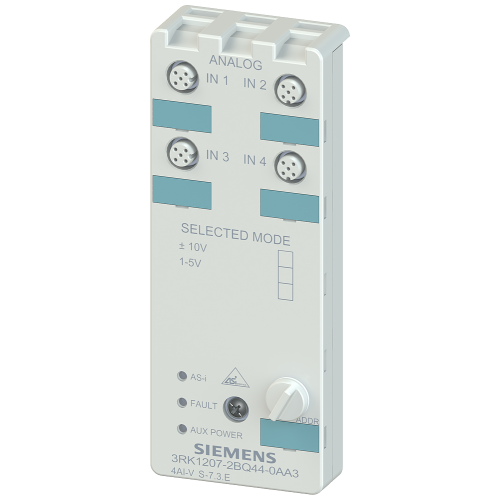 AS-i compact module, IP67 analog, 4 AI 4x inputs (M12), +/-10 V for 2-wire sensors