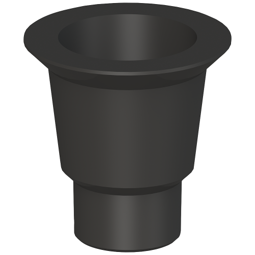 Pipe adapter, for mounting on pipes, black, accessories for built-in lamps, with diameter 70 mm