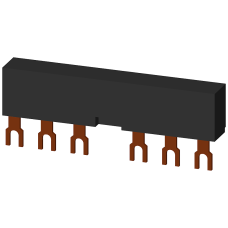 3-phase busbars Modular spacing 55 mm for 2 switches and accessories Fork shape connections