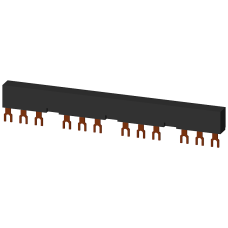 3-phase busbars Modular spacing 55 mm for 4 switches and accessories Fork shape connections