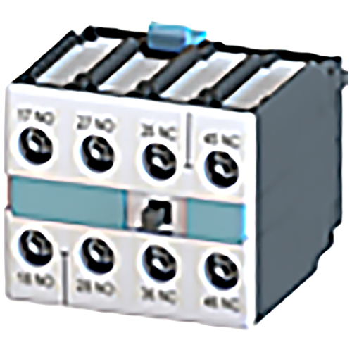 Auxiliary switch block, 22 U, 2 NO + 2 NC, EN 50005 screw terminal, Size S0 ... S12 ! Phased-out pro