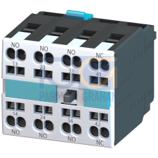 Auxiliary switch block, 3 NO + 1 NC, EN 50005 Spring type, size S0 ... S12 for contactor relays and