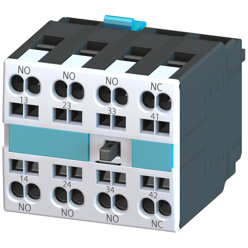 Auxiliary switch block, 3 NO + 1 NC, EN 50005 Spring type, size S0 ... S12 for contactor relays and