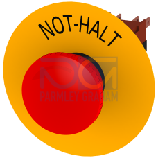 Emergency stop mushroom pushbutton, 16 mm, round, plastic, red, latching, with rotate-to-unlatch mec