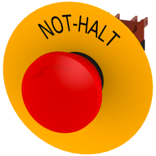 Emergency stop mushroom pushbutton, 16 mm, round, plastic, red, latching, with rotate-to-unlatch mec