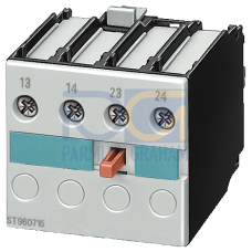 Auxiliary switch block 2 NC, EN 50005 2-pole, screw terminal, for motor contactors, cable entry at t