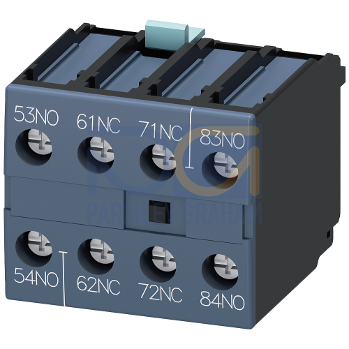 Auxiliary switch block, 2 NO + 2 NC, with sequence numbers 5 ... 8, EN 50012, 4-pole screw terminal,