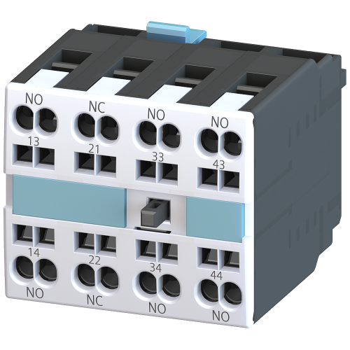 Auxiliary switch block, 31, 3 NO + 1 NC, EN 50005 spring-type connection system, for motor contactor
