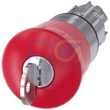 EMERGENCY STOP mushroom pushbutton, 22 mm, round, metal, shiny, red, 40 mm, with RONIS lock, lock nu